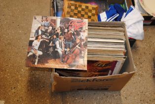 A box of various LP's