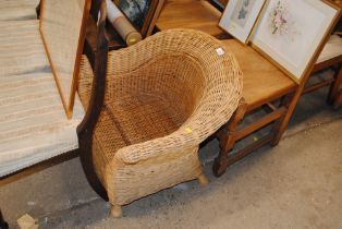 A child's wicker chair