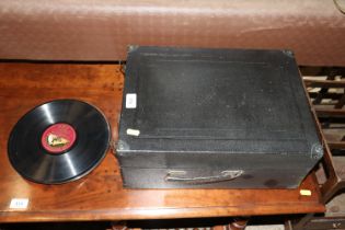 A wind-up gramophone