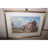 John Patchett, "Old Farmyard 1996" pastel on pumic