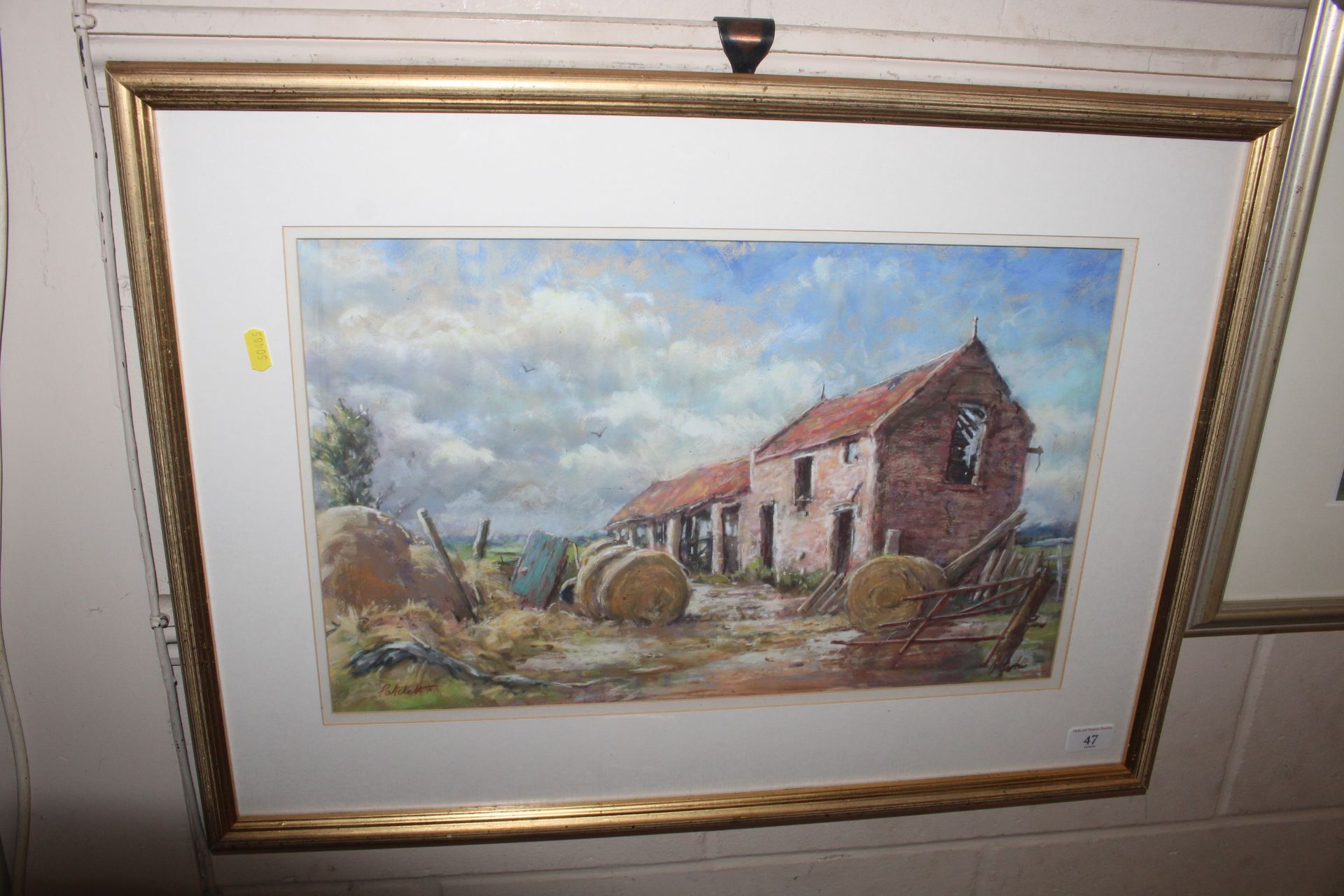John Patchett, "Old Farmyard 1996" pastel on pumic