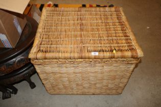 A large wicker basket