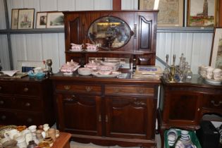 A late 19th Century mahogany mirror back sideboard