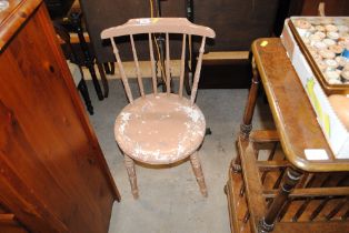 A Queen Anne style dining chair and a pair of pain