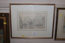 Leonard Russel Squirrell, pencil study signed "Anglesey Abbey"