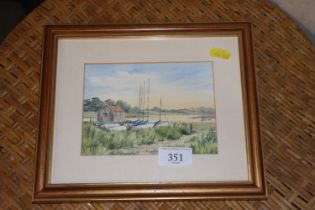 Judy Mattin, watercolour study of "Boat House Kyso