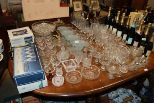 A large quantity of table glassware to include dec