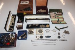 A box and contents of various jewellery to include