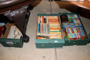 Three boxes of various books to include boxed sets