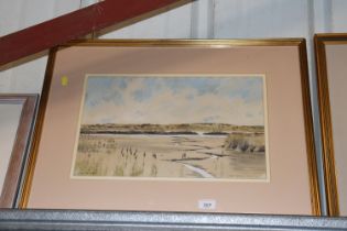 Michael Norman, watercolour study "River Alde at S