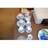 A collection of Dresden style dolls tea ware (some