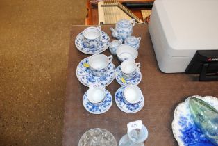 A collection of Dresden style dolls tea ware (some