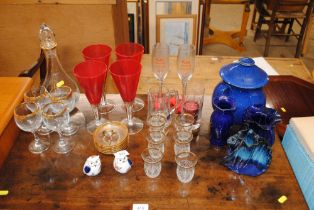 A quantity of table glassware etc.