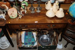 A mahogany and cross banded sofa table