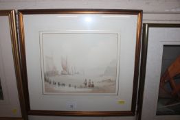 19th Century school, watercolour study figures and