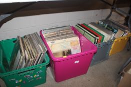 Four boxes of miscellaneous vinyl LP's mostly clas