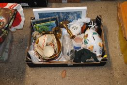 A box containing various sundry glass and china