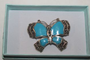 A vintage enamelled Sterling silver and marcasite