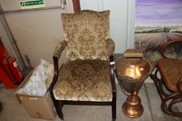 A mahogany Gainsborough style desk chair upholster