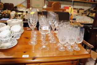 A quantity of various Champagne glasses