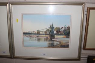 Michael Richardson, study of Hammersmith Bridge, w