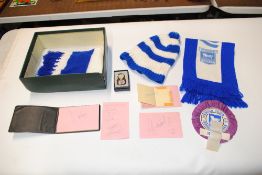 A box of Ipswich Town Football Club memorabilia