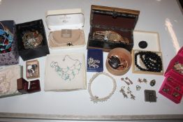 A large quantity of various costume jewellery incl