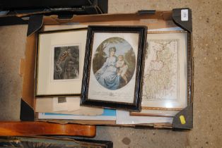 A box of various prints etc.