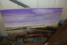 Amanda Crust, oil on canvas rural landscape study,