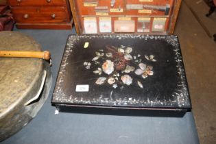 A Victorian mother of pearl inlaid writing slope