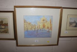 Julie Giles, pastel "Santa Groce, Florence in the