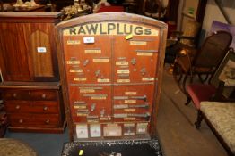 A vintage shop display stand for Raw Plugs fitted
