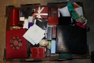 A collection of various jewellery boxes and pouche