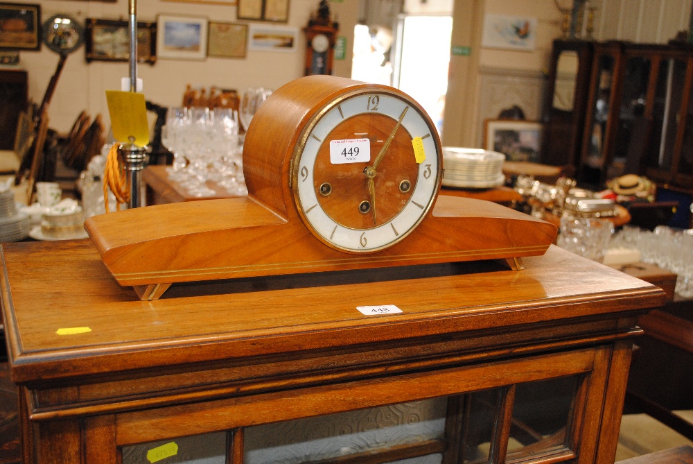 A Schatz three hole mantel clock