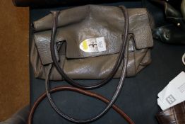 A ladies grey leather Mulberry handbag