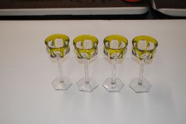 A set of four whine glasses