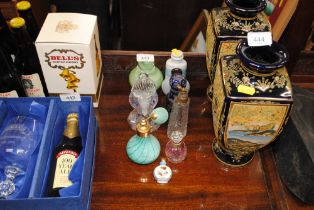 A collection of various scent bottles