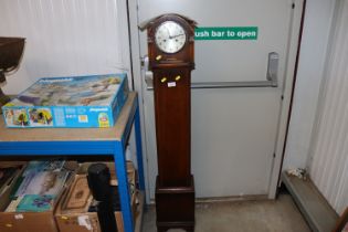 A 1930's oak cased grandmother clock