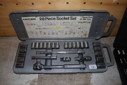 A Halfords 28-piece socket set