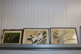 A pair of Oriental prints AF and a photographic study of a kingfisher