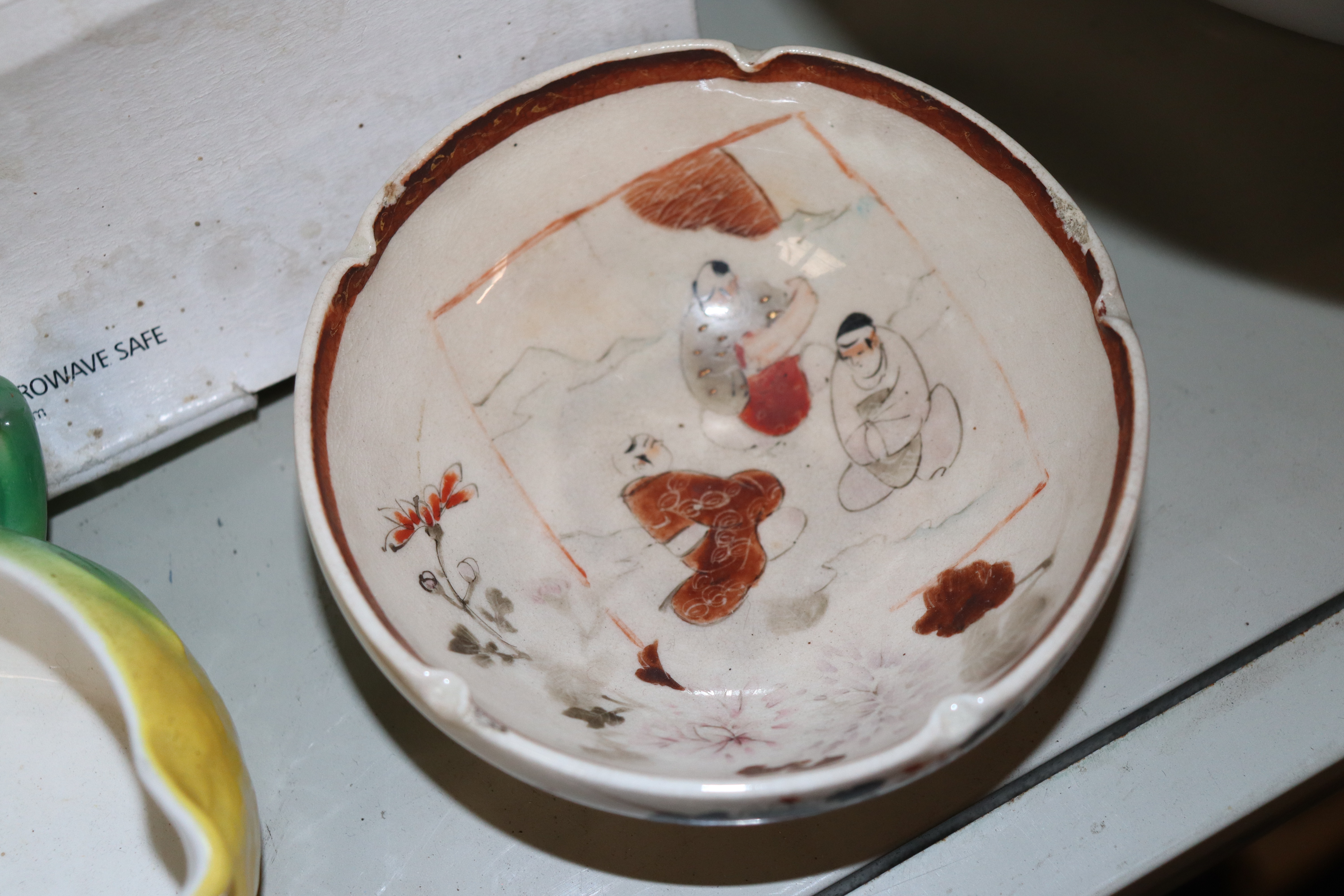 A large rose decorated toilet bowl, pottery vases, - Image 2 of 3