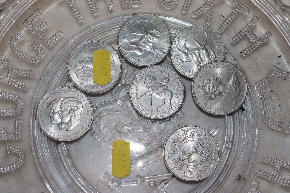 A George VI commemorative glass plate and seven commemorative crowns - Image 2 of 2