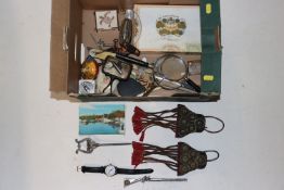 Various decorative items to include table lighters, keys, pen knives, etc.