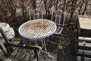 A metal bistro set