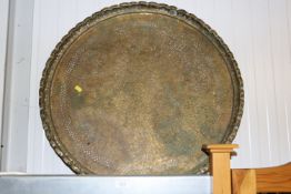 An Eastern brass tray