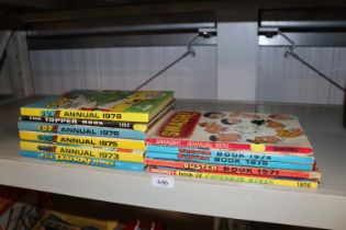 A collection of various 1970's children's annuals