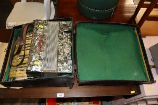 A Geraldo piano accordion in case and some sheet m