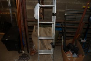 A loft ladder and a ground sheet