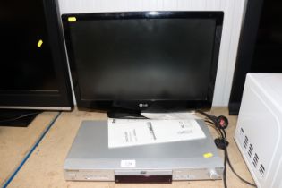 A Panasonic DVD player and an LG flat screen television