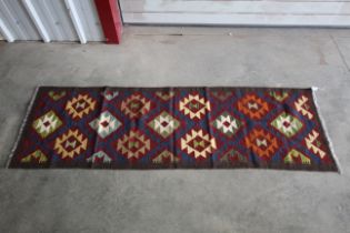 An approx 7'1" x 2'8" Maimana Kilim runner